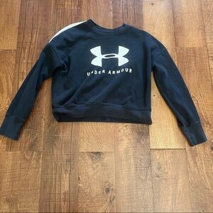 Under Armour girls sweatshirt Sz XL extra large black white loose fit cold gear